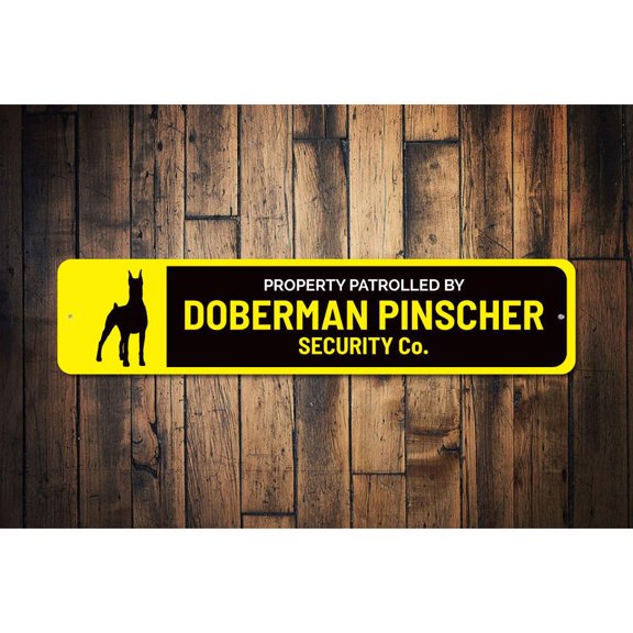 Dog Security Company Novelty Decor, Metal Wall Sign - 4x18 Inches