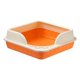 thumbnail image 1 of Heightening Semi Enclosed Cat Deep Toilet Anti Splashing Container Sifting Pet Litter Tray for Indoor Cats, Orange, 1 of 5