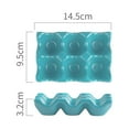 thumbnail image 3 of 6 Grids Egg Holder Ceramic Anti-Slip Egg Box Refrigerator Shockproof Egg Storage Box (Sky-blue), 3 of 8