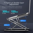 thumbnail image 2 of Soporte para computadora N8 de doble capa, conveniente soporte para computadora portátil de aleación de aluminio con aumento de altura, soporte plegable de elevación vertical de metal, 2 of 4