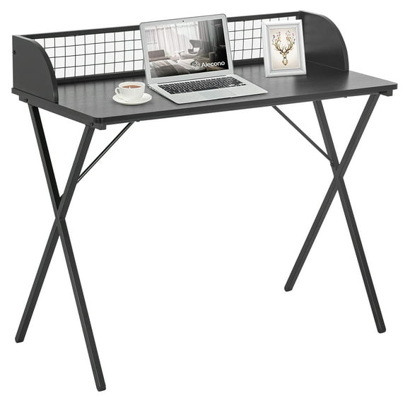 NiamVelo Computer Desk 39 inch Office Desk, Modern Simple Desk with with a Baffle to Keep Items from Slipping, Writing Desk Gaming Desk Work Desk for Home Office, Study (Black)