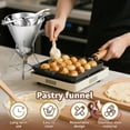 thumbnail image 2 of Qenwkxz Pancake Batter Dispenser with Stand Stainless Steel Funnel Cake Dispenser Practical Batter Cake Funnel with 3 Nozzles Easy to Use for Pancakes Cupcakes, 2 of 11