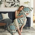 thumbnail image 5 of Boho Long Body Pillow Cover – Soft & Breathable Ethnic Fabric, Hidden Zipper, 20"x54", Stylish Abstract Tribal Print – Gift for Side Sleepers, Pregnancy, Home Decor, 5 of 7