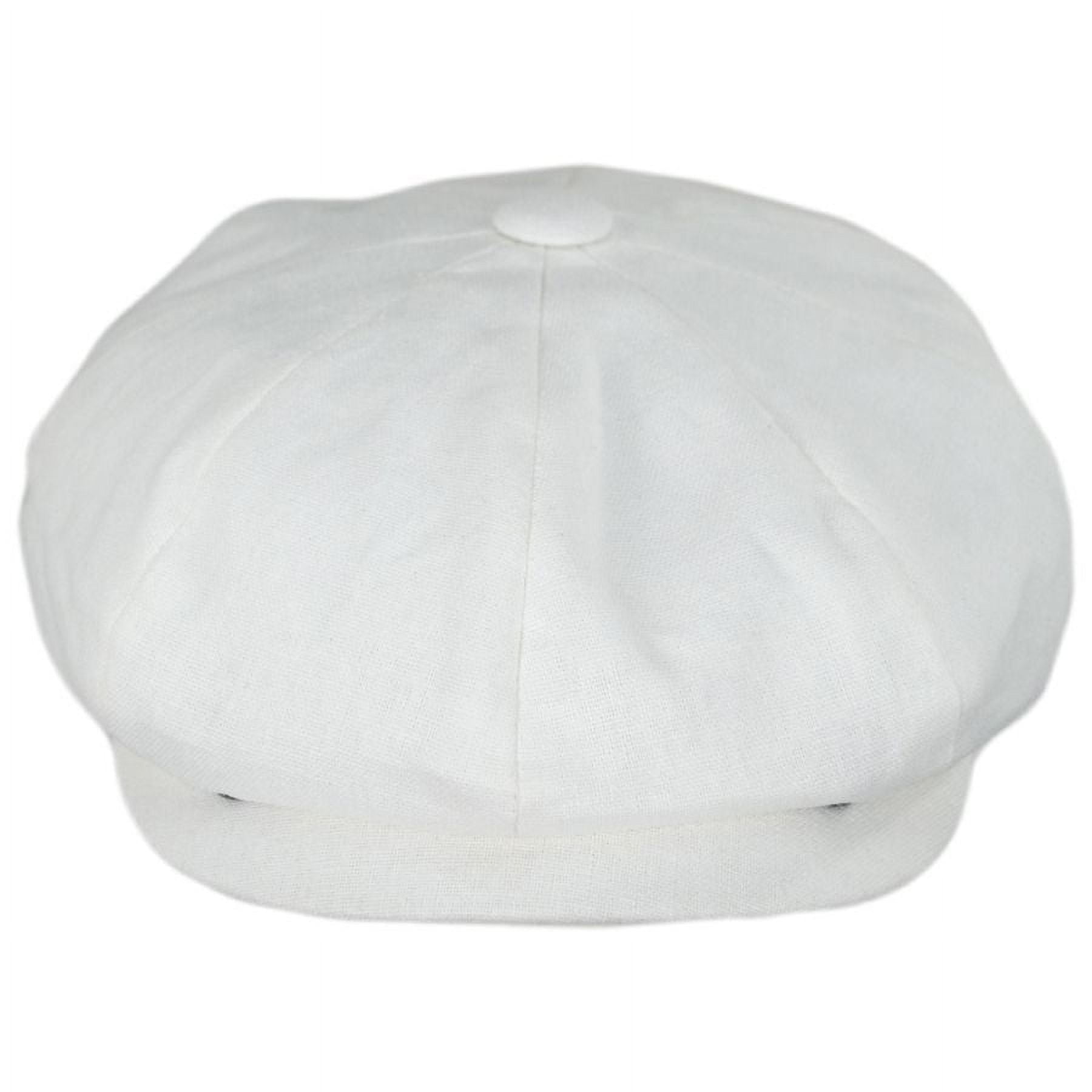 帽子 WHITE TWILL NEWSBOY CAP M CAPAS Mens Premium Linen Twill Newsboy Cap Size M White | eBay