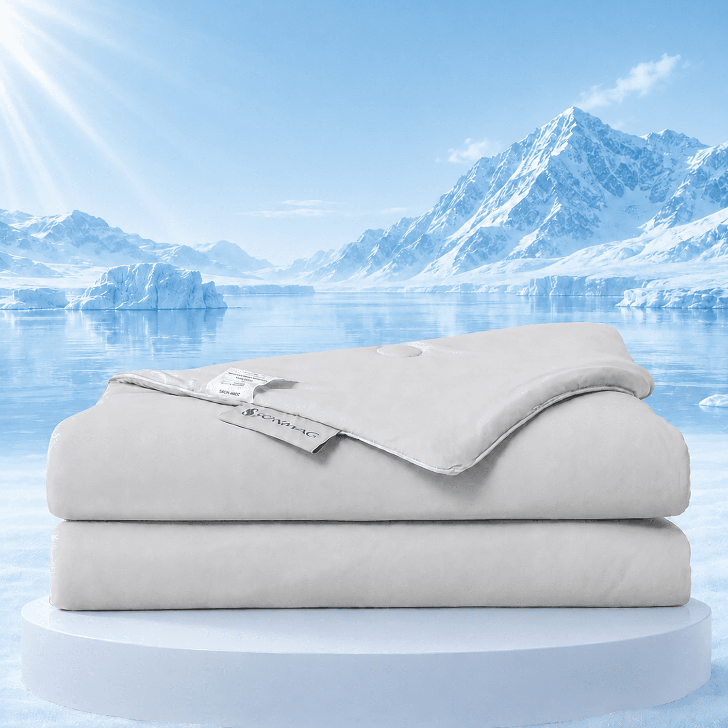 SORMAG Cooling Comforter King Size Cooling Blankets for Hot Sleepers Summer Bed Comforter Quilt Double-Sided Cool Design,Soft Lightweight Silk Smooth ( Grey, King(104"x90"))