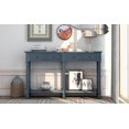 thumbnail image 1 of Antique Navy Console Table Sofa Table - Solid Wood Frame 2 Storage Drawers Bottom Shelf Entryway Living Room Furniture Tool-Free Assembly, 1 of 18