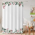 thumbnail image 6 of Shower Curtain Watercolor Leaves Plant Shower Curtains for Bathroom Decor, Waterproof Polyester Shower Curtain Set with Hooks, Extra Long 72" x 84" Red Berries, 6 of 9