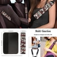 thumbnail image 4 of Renewold American Tribal Cow Print Red Retro Car Accessories Full Set, Universal Car Seat Covers Steering Wheel Cover Seat Belt Pad Cup Holder Key Chains 11 PCS Car Accessories Fit for Most Vehicles, 4 of 7