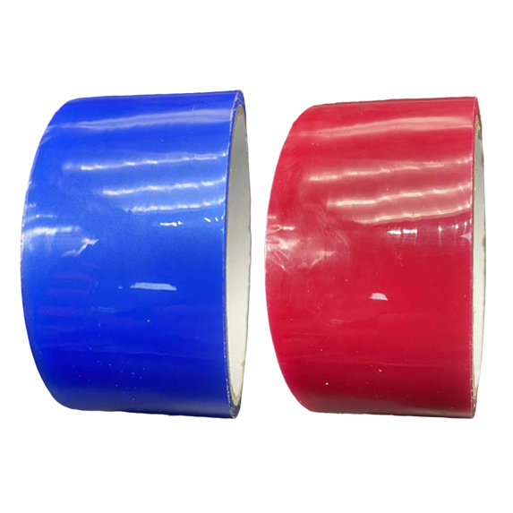 2Pcs 32.8ft Sticky Ball Tapes Creative Toys , Cherry Red Blue, as described