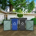 thumbnail image 3 of Outdoor Trash Can Storage,Garbage Can Storage Shed Ideal for Trash Bins, Toys, Garden Tools - Perfect for Garden, Backyard, & Patio Use for 2 Bins (Charcoal), 3 of 7