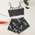 thumbnail image 5 of Razzly Sleep Set Pajama Summer Satin Button down Pajamas for Women Knit Pajamas 7 Piece Pajama Set for Women Pajama Mania Flannel Tops for Women Short Sleeve Top Pajama Short for Women(Dark Gray,XL), 5 of 5
