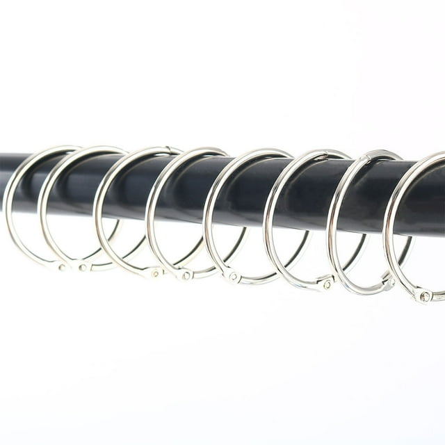 10pcs Gancho de Cortina de Ducha de Metal Redondo Estilo 1.5" Clip Rodante para Baño