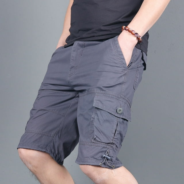 Weiqiqre Shorts Cargo pour Hommes, Coupe Décontractée, Shorts de Course avec Poches, Taille Élastique, Coton, Randonnée