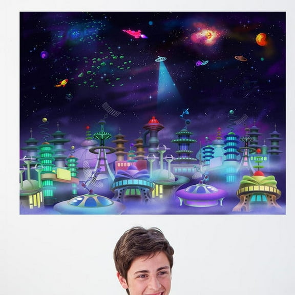 Wallhogs Space City Wall Mural