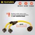 thumbnail image 2 of Champion Power Equipment 3-Foot 30-Amp 125/250-Volt Generator Y-Adapter, 2 of 5