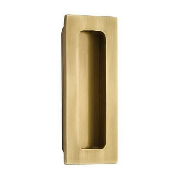 4 in. Modern Rectangular Flush Pull, French Antique Brass