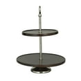 thumbnail image 5 of DecMode 14" x 18" Dark Brown Mango Wood  Tiered Server with Aluminum Bases, 1-Piece, 5 of 7