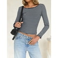 thumbnail image 5 of IWEMEK Long Sleeve Tops for Women Crew Neck Tight Fitting Tee Shirt Black Casual Fall Pullover Size XL, 5 of 7