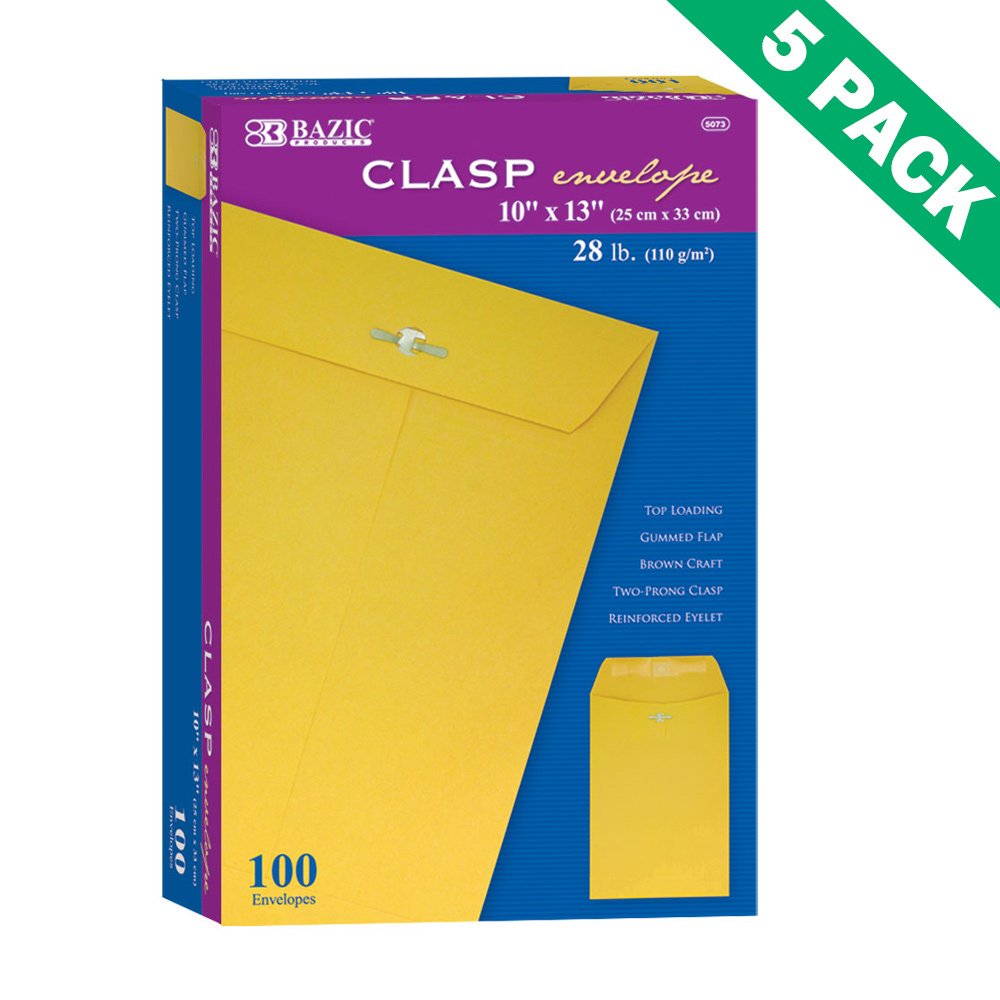 Yellow Clasp Envelopes, 100 Clasp Envelopes 10x13 Metal For Mailing 5