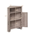 thumbnail image 3 of Giantex Corner Storage Cabinet, 2-Door Sideboard Organizer, Space-Saving Corner Shelf, Gray, 3 of 6