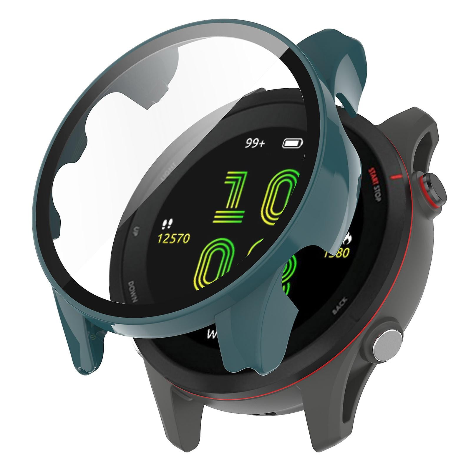 For Garmin Forerunner 255s Full Protection Anti drop Hard Pc Watch Case Protective Cover With Tempered Glass Screen Protector Walmart
