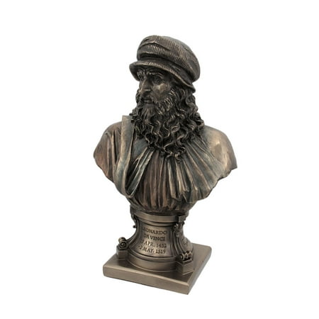 Leonardo Da Vinci Bronze Finish Bust Statue