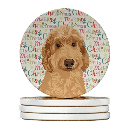

Doodle Liver #1 Christmas Large Sandstone Coasters Pack of 4 4 in x 4 in