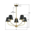 thumbnail image 3 of XAV-B9315-VG-MK Crystorama Lighting Xavier - 5 Light Chandelier-12.5 Inch Tall and 28 Inch Wide-Vibrant Gold/Matte Black Finish, 3 of 7