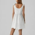 thumbnail image 4 of Womens Plus Size Summer Dresses Solid Color V-neck Sleeveless Lace Shoulder Strap Hollow Out Embroidery Waist Dress, 4 of 7