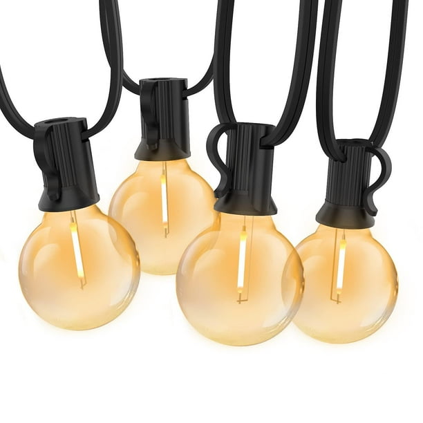 Promoción de invierno, luces de hadas LED con 12 bombillas, luces de hadas impermeables IP45 de 7,6 m