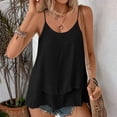 thumbnail image 5 of LWavelet Women's Layered Tank Tops Sleeveless Tops Round Neck Casual Double Layer Summer Basic Tee Black 2XL, 5 of 9