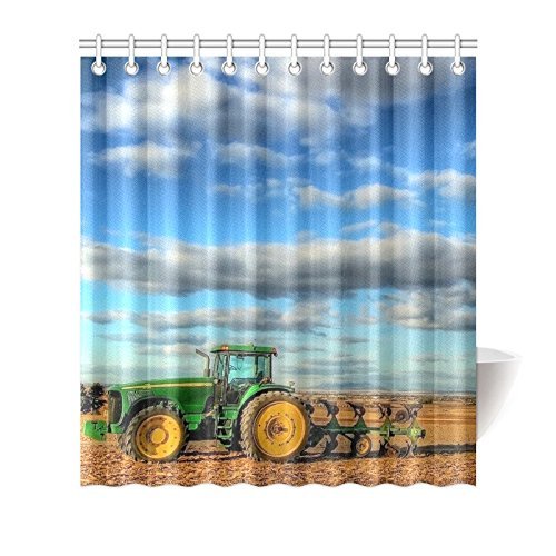 MOHome Fantasy Farm Tractor Shower Curtain Waterproof Polyester Fabric