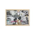 thumbnail image 1 of Fashion Wall Art with Frame, Model Posing and Sitting on Tabouret with Clothes Grunge Street Style Print, Printed Fabric Poster for Bathroom Living Room, 35" x 23", White and Black, by Ambesonne, 1 of 2