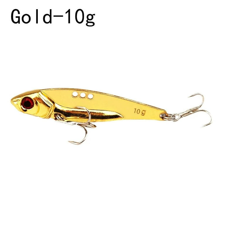 7/10/12/14/18g Metal Trout Pike Fishing Accessories Fishing Lures Bass  Tackle Treble Hook Artificial Bait GOLD 10G