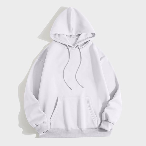 Xcmzpl Women's Hoodies Casual Solid Color Hooded Sweatshirt Holiday Sweater Tops Cotton Long Sleeve Blouses Fall Fashion