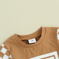 thumbnail image 5 of Bagilaanoe 2pcs Toddler Baby Boy Shorts Set Short Sleeve Letter Print T Shirt Tops + Plaid Shorts 6M 12M 18M 24M 3T Kids Casual Summer Clothes, 5 of 8
