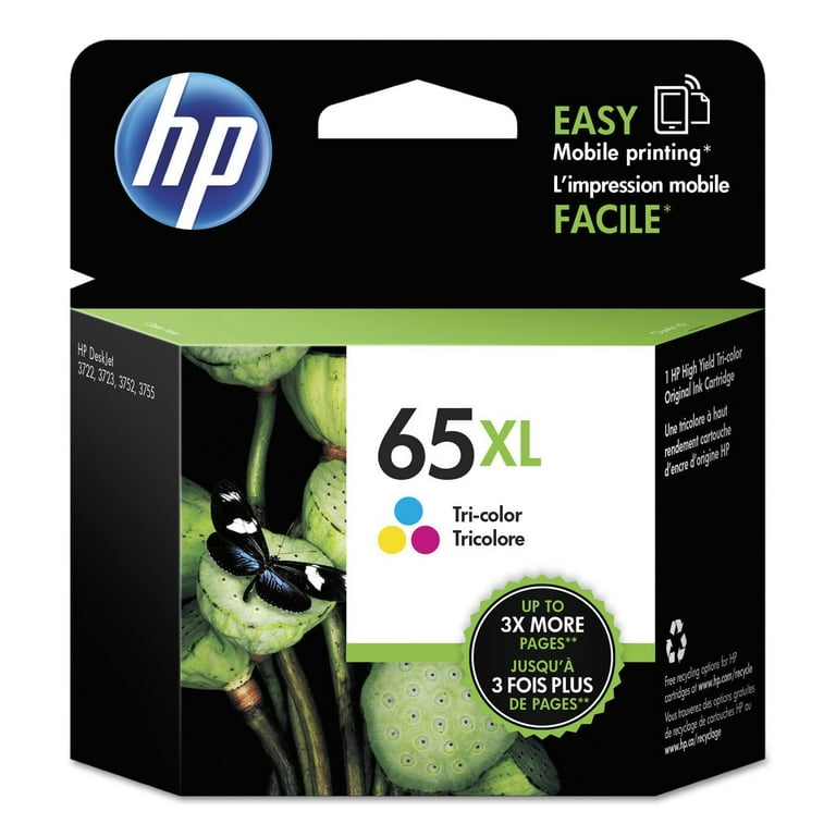 HP 65XL High Yield Black Tri Color Ink Cartridge for DeskJet 2 Pack Walmart