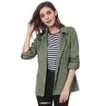 thumbnail image 2 of Chaqueta Utilitaria Ligera Allegra K con Bolsillos y Cordón Verde L, 2 of 7