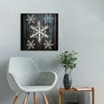 thumbnail image 2 of ONETECH Snowflake Canvas Wall Art Let It Snow Sign Painting Pictures Rustic Blue Winter Scene Prints Artwork for Living Room Bedroom Wall Decor Ready to Hang, 2 of 4