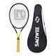 thumbnail image 4 of Raqueta de tenis para entrenadores individuales de tenis, raqueta de fibra de carbono para adultos, equipo de entrenamiento para el patio trasero. Amarillo, 4 of 8