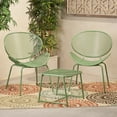 thumbnail image 2 of Hamdan Outdoor Modern 2 Seater Iron Chat Set, Matte Green, 2 of 10