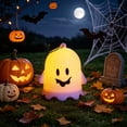 thumbnail image 4 of Halloween Ghost Lantern Flameless Candle - Safe Atmospheric Decor for Home Halloween Decor,White #1, 4 of 6