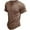 Brown, variant on Men's Casual Solid Color Hort Sleeved Crewneck Top Workout T Shirts Short Sleeve Gym Bodybuilding Muscle Shirt Base Layer Fitness Tee Tops