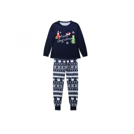 

Christmas Family Parent-child Hat Suit Snowman Printing Cotton Two-piece Pajamas