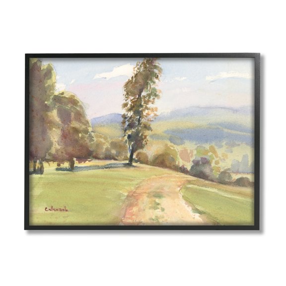 Stupell Industries Downhill Rural Country Landscape Impressionist Foliage Painting,30 x 24, Design by Stephen Calcasola