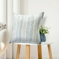 thumbnail image 4 of Ox Bay Spa Blue Chevron 0 Square 4 Piece Pillow Feather Filled Set, 4 of 9