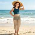 thumbnail image 6 of Swimsuit Cover Up for Girls – Khaki Chiffon Sheer Beach Sarong Wrap, One Size,Size Free Size, 6 of 8