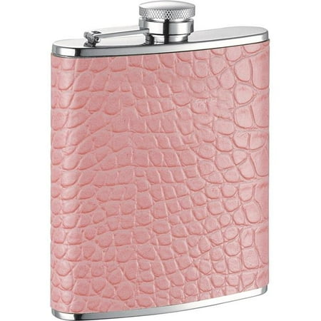 

6 oz Annabella Synthetic Leather Hip Flask Light Pink