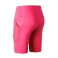 thumbnail image 4 of AXXD Yoga Shorts With Pockets,Yoga Shorts With Pockets for Women,Women Athletic Yoga Casual Stetch Shorts,Solid,High Waist Rise,PocketHot Pink,2XL (US:12), 4 of 4