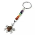 thumbnail image 3 of K-KED 10pcs Natural Stones Keychains 7 Chakra Turtle Pendant Bead Tortoise Keyring -Unakite, 3 of 9